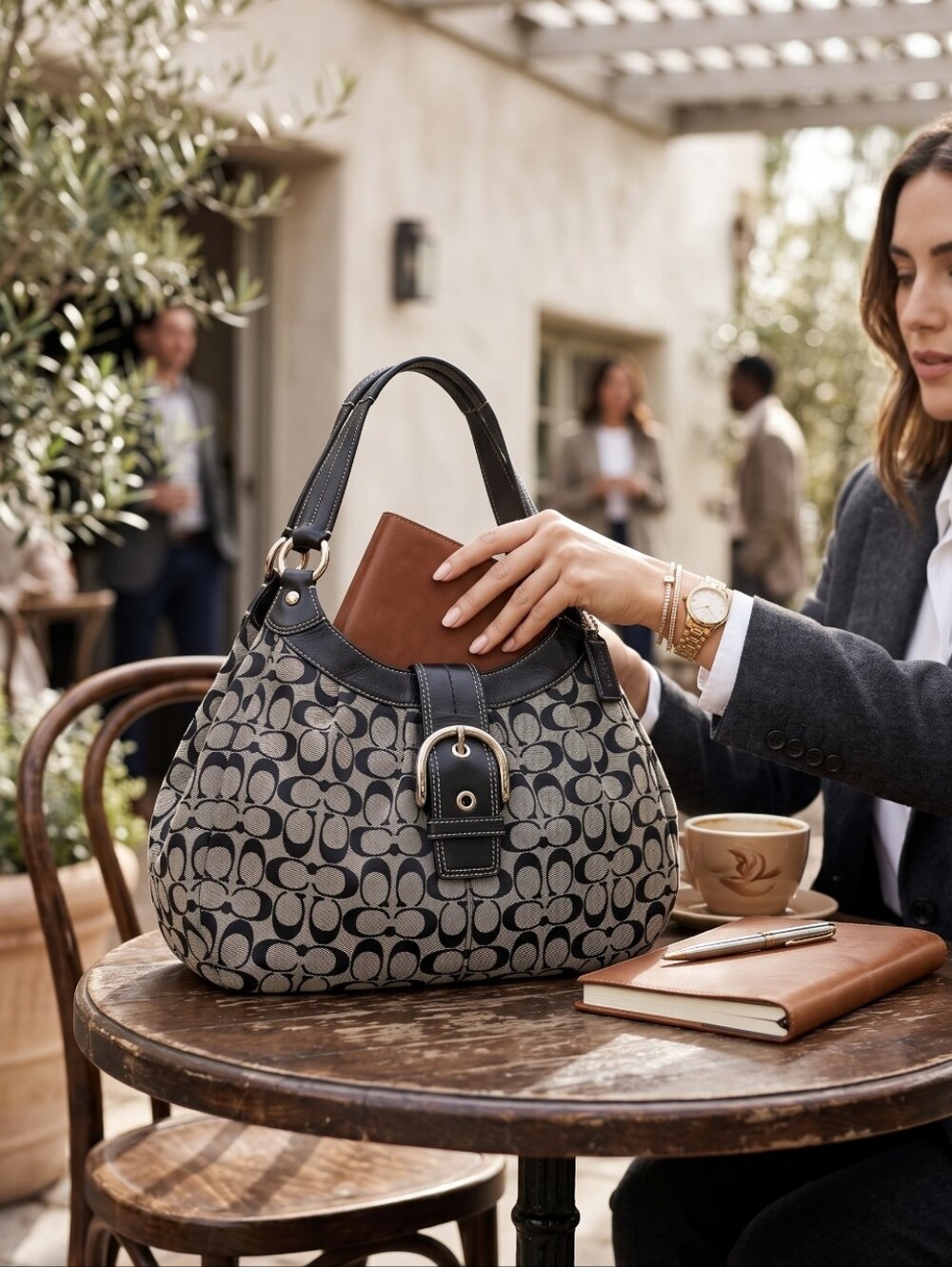 Coach Soho Signature Canvas "Lynn" Hobo Bag